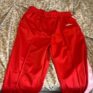 Forever 21 x Wilson Red striped track pants